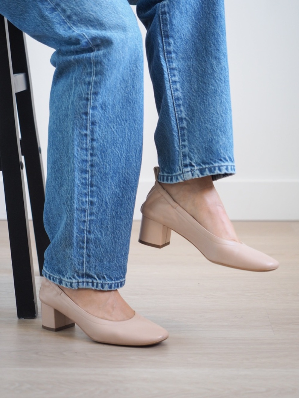 Everlane Nude Block Heel Pumps